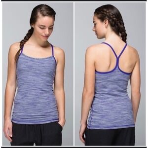Lululemon | Women's Heathered Purple Striped Racerback Athletic Tank Top,‎ 12